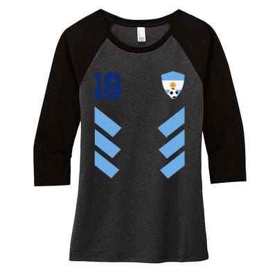 Que Mira´Bobo Argentina 10 Women's Tri-Blend 3/4-Sleeve Raglan Shirt