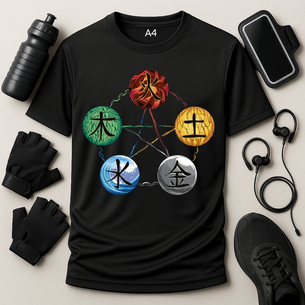 Qigong Martial Arts Elements Cooling Performance Crew T-Shirt