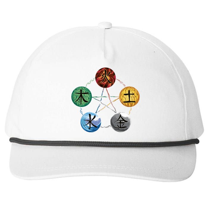 Qigong Martial Arts Elements Snapback Five-Panel Rope Hat