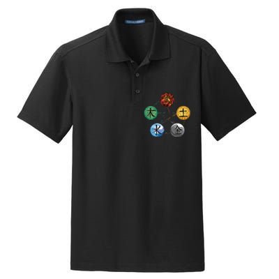 Qigong Martial Arts Elements Dry Zone Grid Polo