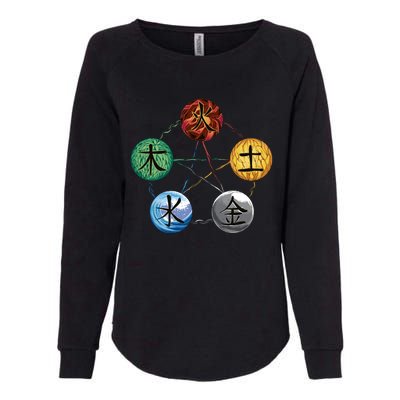 Qigong Martial Arts Elements Womens California Wash Sweatshirt