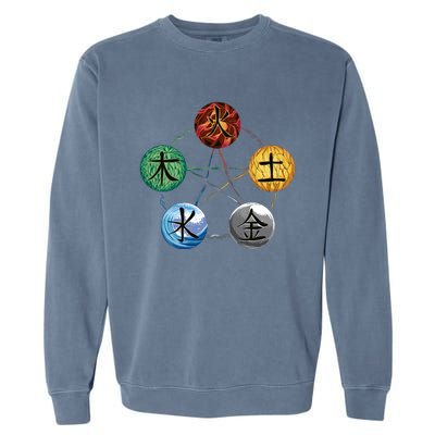 Qigong Martial Arts Elements Garment-Dyed Sweatshirt