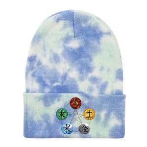 Qigong Martial Arts Elements Tie Dye 12in Knit Beanie