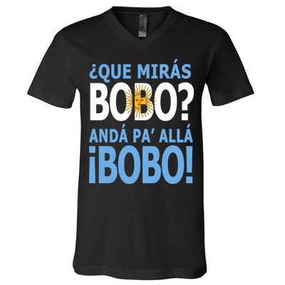 Que Mira´Bobo Argentina 10 V-Neck T-Shirt