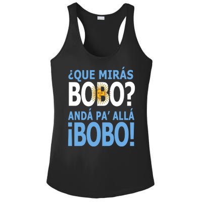 Que Mira´Bobo Argentina 10 Ladies PosiCharge Competitor Racerback Tank