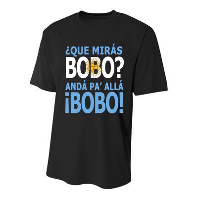 Que Mira´Bobo Argentina 10 Youth Performance Sprint T-Shirt