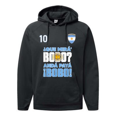 Qué Mirás Bobo, Andá Pa' Allá Funny Speech Flag Design Performance Fleece Hoodie