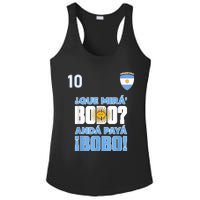 Qué Mirás Bobo, Andá Pa' Allá Funny Speech Flag Design Ladies PosiCharge Competitor Racerback Tank