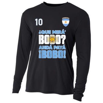 Qué Mirás Bobo, Andá Pa' Allá Funny Speech Flag Design Cooling Performance Long Sleeve Crew