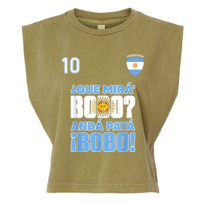 Qué Mirás Bobo, Andá Pa' Allá Funny Speech Flag Design Garment-Dyed Women's Muscle Tee