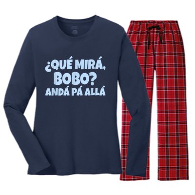 Qué Miras Bobo Qué Mira Bobo Women's Long Sleeve Flannel Pajama Set 