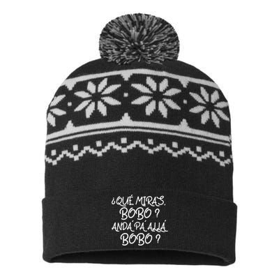 Qué Miras Bobo Qué Mira Bobo Viral Meme USA-Made Snowflake Beanie