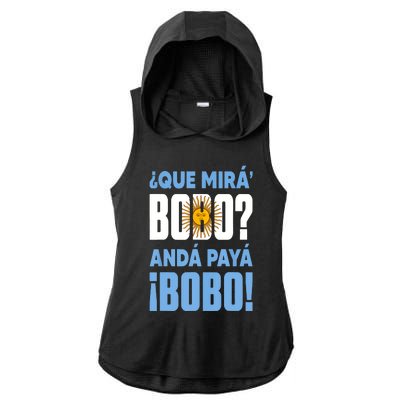 Qué Mirás Bobo, Andá Pa' Allá Funny Speech Ladies PosiCharge Tri-Blend Wicking Draft Hoodie Tank