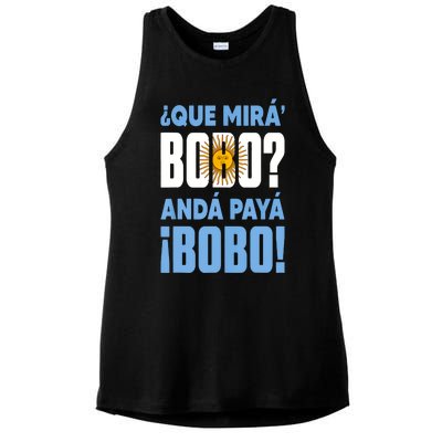 Qué Mirás Bobo, Andá Pa' Allá Funny Speech Ladies PosiCharge Tri-Blend Wicking Tank