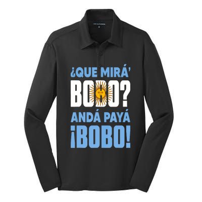 Qué Mirás Bobo, Andá Pa' Allá Funny Speech Silk Touch Performance Long Sleeve Polo