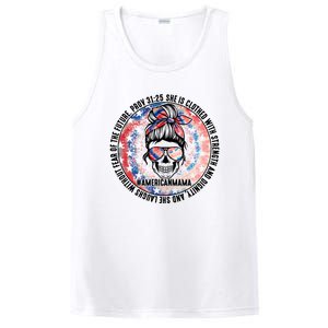 Qm2n Messy Bun Mama American Bible Verse Christian Proverb Funny Gift PosiCharge Competitor Tank