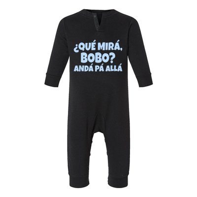 Qué Miras Bobo Qué Mira Bobo Funny Meme Infant Fleece One Piece