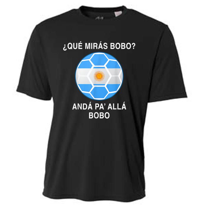 Qué Mirás Bobo, Andá Pa' Allá Funny Speech Argentina Flag Vintage Cooling Performance Crew T-Shirt