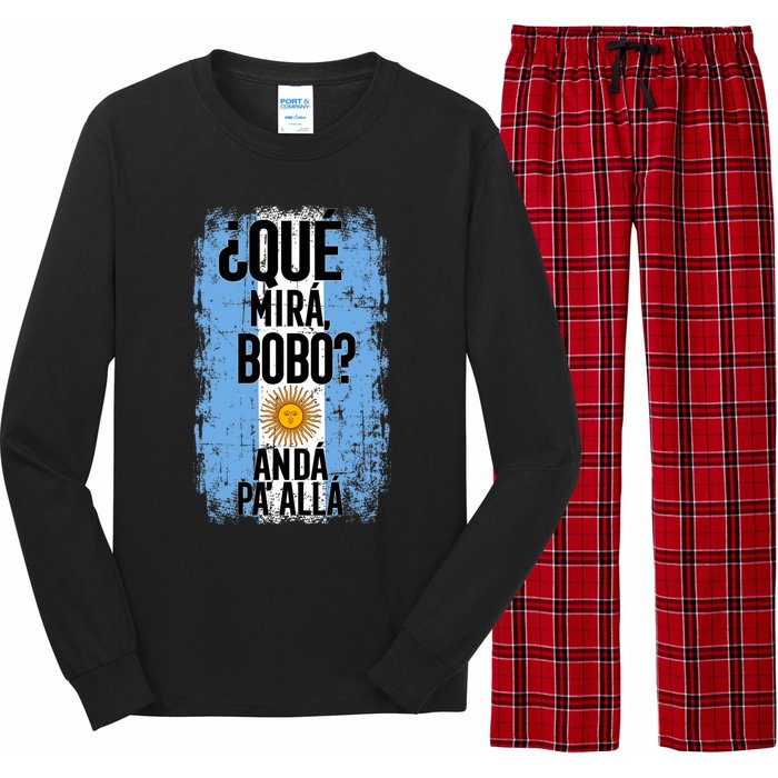 ¿Qué Mirá Bobo Andá Pa’ Allá Flag Argentina Mirabobo Ar Long Sleeve Pajama Set