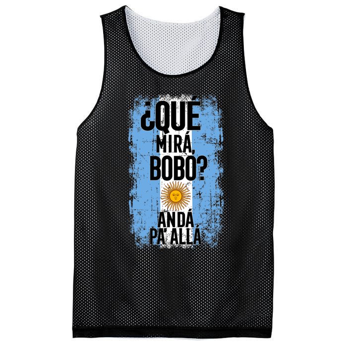 ¿Qué Mirá Bobo Andá Pa’ Allá Flag Argentina Mirabobo Ar Mesh Reversible Basketball Jersey Tank