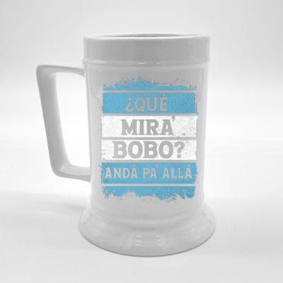 Qué Mira Bobo Sarcastic Saying Viral Meme Argentina Flag Beer Stein