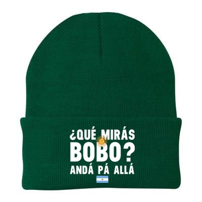 Qué Mira Bobo Sarcastic Saying Viral Meme From Argentina Design Knit Cap Winter Beanie