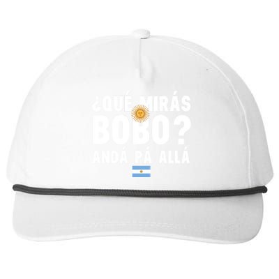 Qué Mira Bobo Sarcastic Saying Viral Meme From Argentina Design Snapback Five-Panel Rope Hat