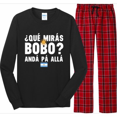 Qué Mira Bobo Sarcastic Saying Viral Meme From Argentina Design Long Sleeve Pajama Set