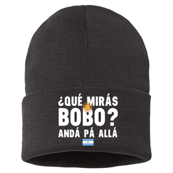 Qué Mira Bobo Sarcastic Saying Viral Meme From Argentina Design Sustainable Knit Beanie