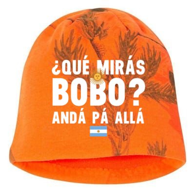 Qué Mira Bobo Sarcastic Saying Viral Meme From Argentina Design Kati - Camo Knit Beanie