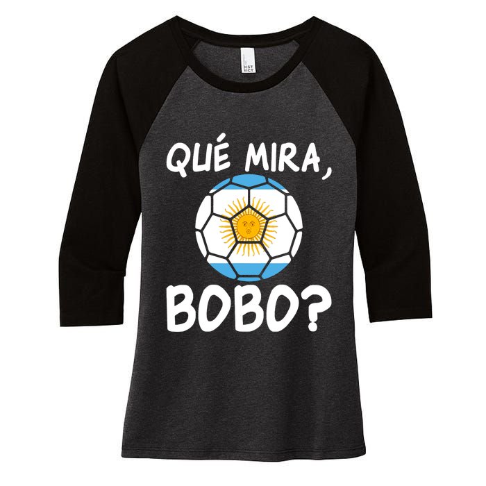 Qué Miras Bobo Qué Mira Bobo Andá Pa Allá Flag Women's Tri-Blend 3/4-Sleeve Raglan Shirt