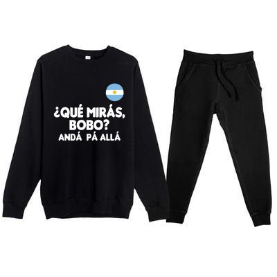 Qué Miras Bobo Qué Mira Bobo Gift Premium Crewneck Sweatsuit Set