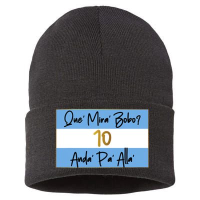 Que Mira Bobo Viral Argentina Funny Sustainable Knit Beanie