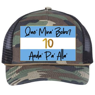 Que Mira Bobo Viral Argentina Funny Retro Rope Trucker Hat Cap