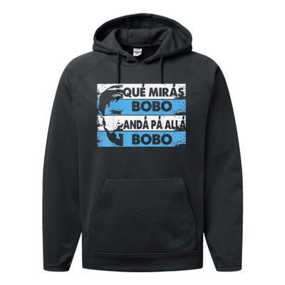 qué mirás bobo, andá pa' allá funny speech Performance Fleece Hoodie