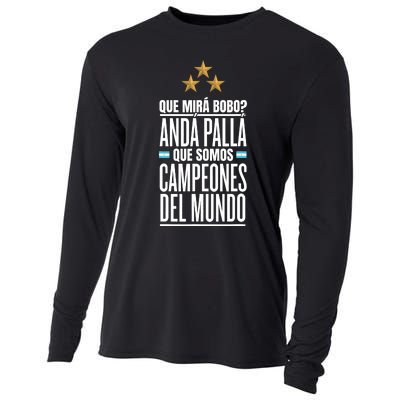 Que Miras Bobo? Argentina Campeones Del Mundo Cooling Performance Long Sleeve Crew