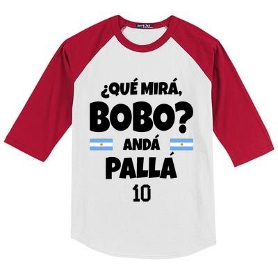 Qué Miras Bobo Qué Mira Bobo, Andá Pa' Allá Funny Meme Kids Colorblock Raglan Jersey