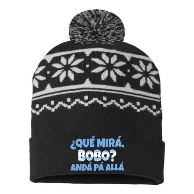 Qué Miras Bobo Andá Pa' Allá Bobo Argentina Funny Meme USA-Made Snowflake Beanie