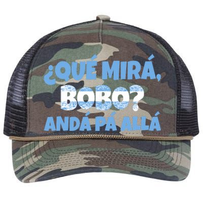 Qué Miras Bobo Andá Pa' Allá Bobo Argentina Funny Meme Retro Rope Trucker Hat Cap