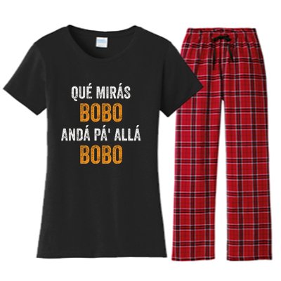 Qué Mirás Bobo, Andá Pa' Allá Bobo Funny Women's Flannel Pajama Set