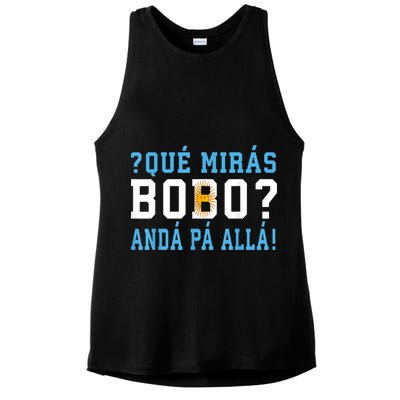 Qué Mirás Bobo, Andá Pa' Allá Funny Speech Ladies PosiCharge Tri-Blend Wicking Tank