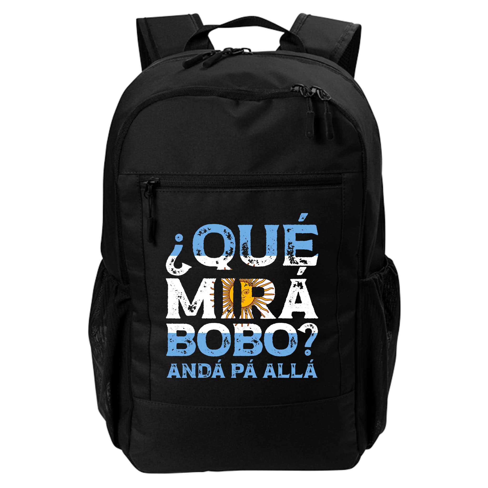 Qué Mirás Bobo, Andá Pa' Allá Funny Speech Argentina Flag Vintage Backpack