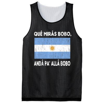 Qué Mirás Bobo, Andá Pa' Allá Funny Sarcastic Speech Argentina Flag Mesh Reversible Basketball Jersey Tank