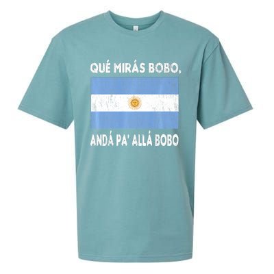 Qué Mirás Bobo, Andá Pa' Allá Funny Sarcastic Speech Argentina Flag Sueded Cloud Jersey T-Shirt