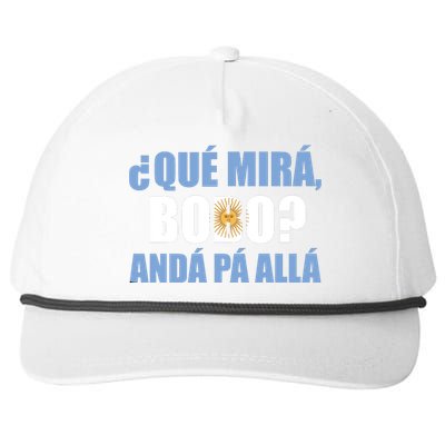 Qué Miras Bobo Qué Mira Bobo Andá Pa' Allá Snapback Five-Panel Rope Hat