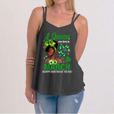 Queen March Birthday Black African American St Patricks day Women's Strappy Tank