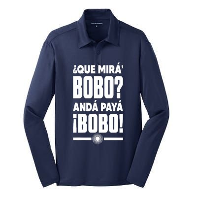 Que Mira Bobo Argentina Gift Champion 2022 World Soccer Silk Touch Performance Long Sleeve Polo