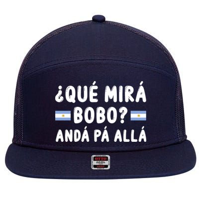 Qué Mira Bobo Qué Miras Bobo Argentina Soccer 7 Panel Mesh Trucker Snapback Hat