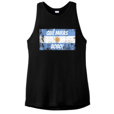 Que miras bobo Bandera Argentina Flag Fun Football-Fan Gift Ladies PosiCharge Tri-Blend Wicking Tank