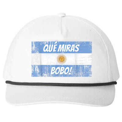 Que miras bobo Bandera Argentina Flag Fun Football-Fan Gift Snapback Five-Panel Rope Hat